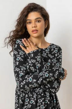 Roman Black Floral Print Tiered Dress 10 Roman Black Floral Print Tiered Dress -Roman Sales Shop unnamed file 4151