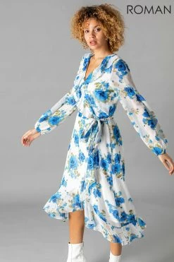 Roman White Floral Frill Midi Dress 9 Roman White Floral Frill Midi Dress -Roman Sales Shop unnamed file 4160