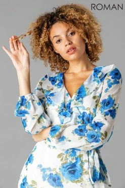 Roman White Floral Frill Midi Dress 10 Roman White Floral Frill Midi Dress -Roman Sales Shop unnamed file 4161