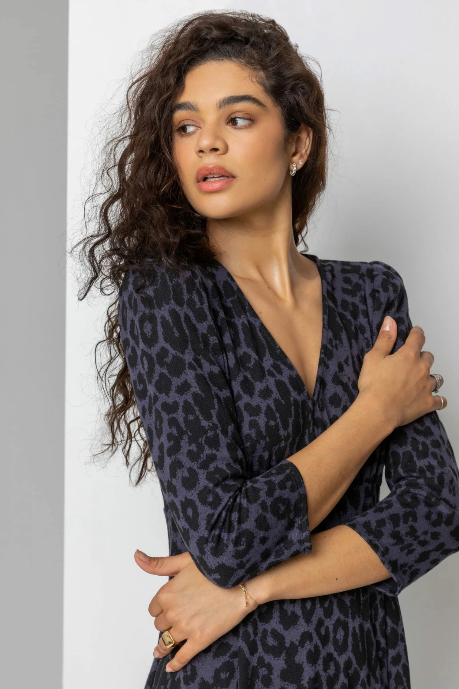 Roman Blue Animal Print Jacquard Dress 6 Roman Blue Animal Print Jacquard Dress - Image 4