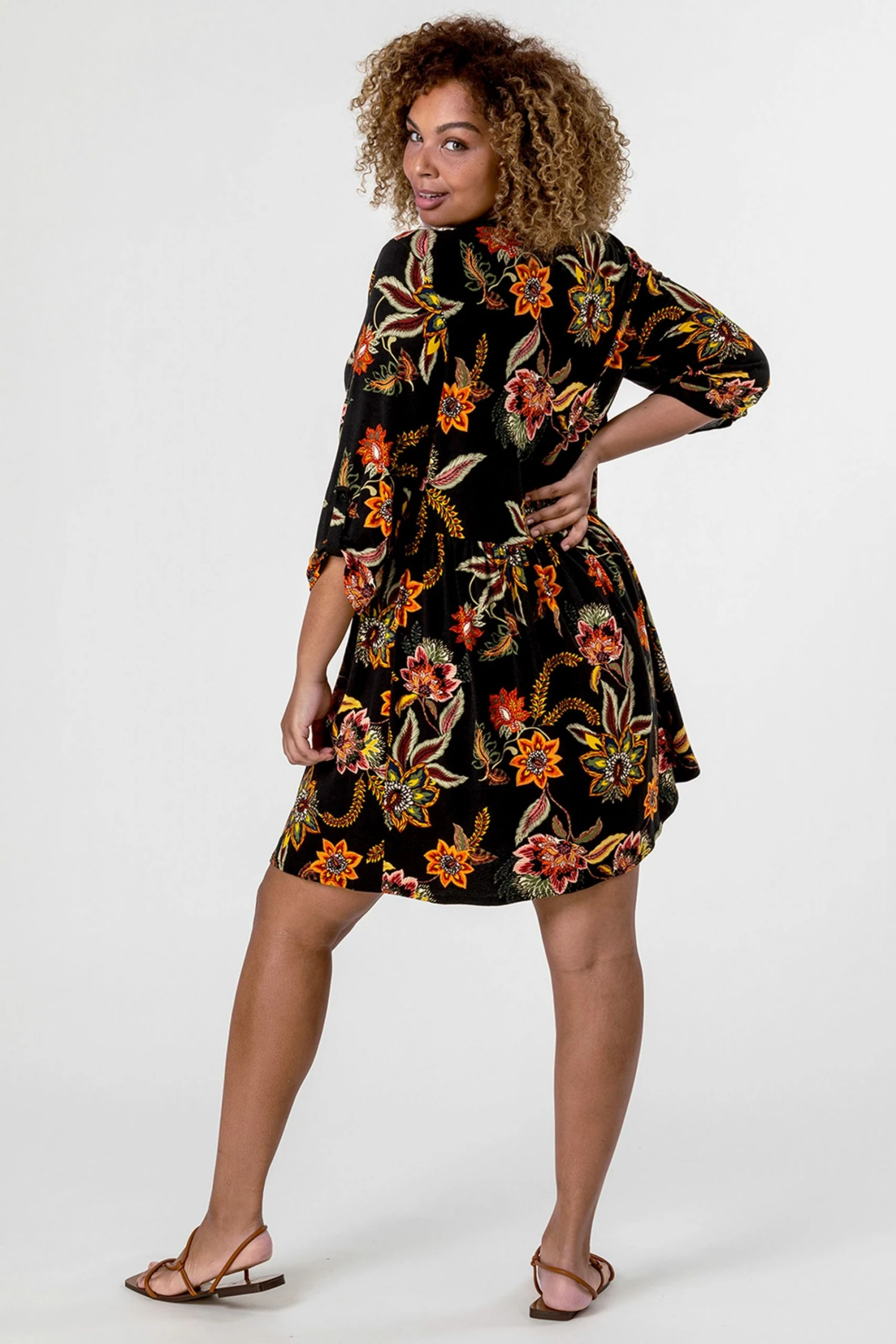 Roman Black Curve Floral Print Jersey Dress 4 Roman Black Curve Floral Print Jersey Dress - Image 2