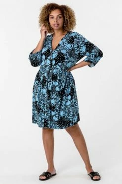 Roman Black Curve Floral Print Jersey Dress 15 Roman Black Curve Floral Print Jersey Dress -Roman Sales Shop unnamed file 4194
