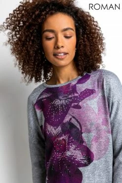 Roman Purple Floral Print Embellished Slouch Dress 10 Roman Purple Floral Print Embellished Slouch Dress -Roman Sales Shop unnamed file 4208