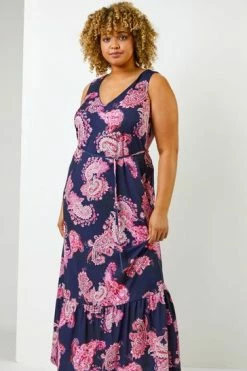 Roman Pink Curve Paisley Print Maxi Dress 11 Roman Pink Curve Paisley Print Maxi Dress -Roman Sales Shop unnamed file 4214