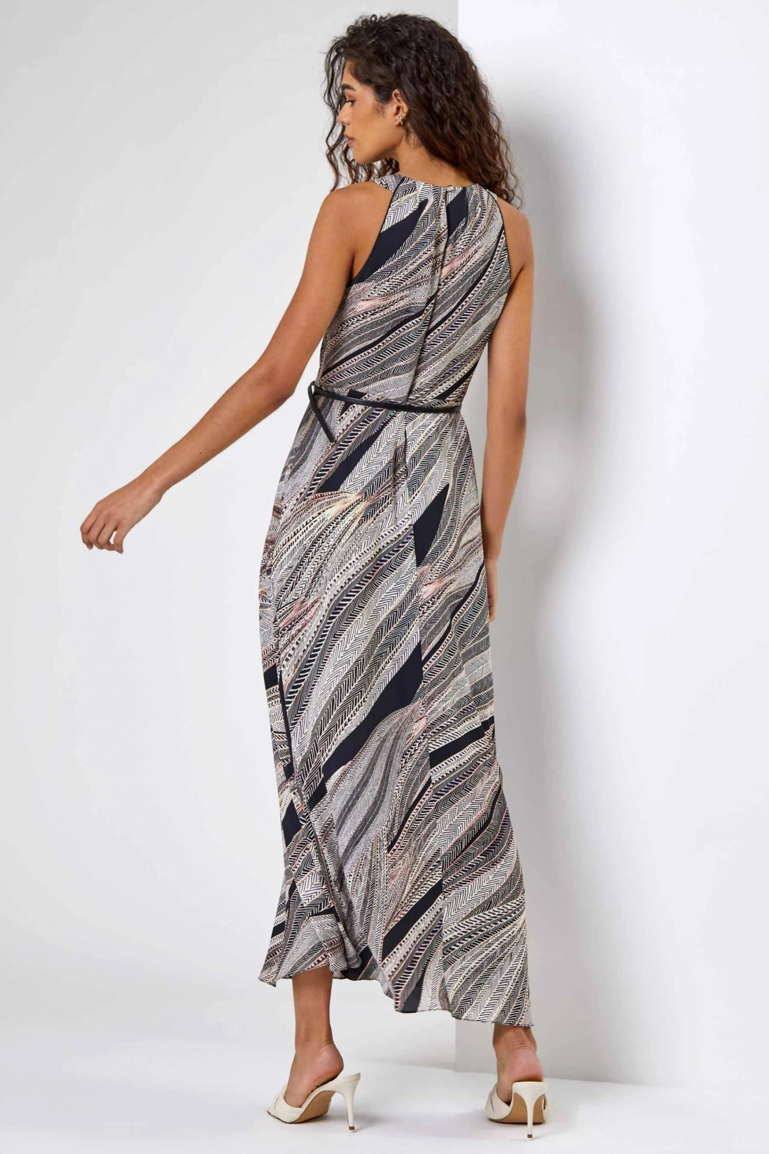 Roman Black Abstract Print Maxi Dress 4 Roman Black Abstract Print Maxi Dress - Image 2