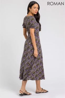 Roman Purple Ditsy Floral Ruched Maxi Dress 9 Roman Purple Ditsy Floral Ruched Maxi Dress -Roman Sales Shop unnamed file 4286