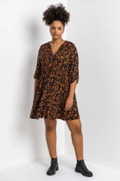 Roman Red Curve Ditsy Floral Print Midi Dress -Roman Sales Shop unnamed file 4291