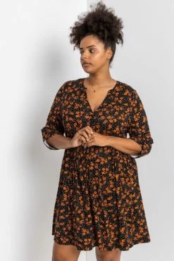 Roman Red Curve Ditsy Floral Print Midi Dress -Roman Sales Shop unnamed file 4293