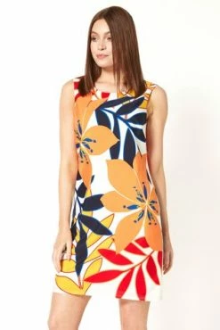 Roman Orange Tropical Floral Print Shift Dress 9 Roman Orange Tropical Floral Print Shift Dress -Roman Sales Shop unnamed file 4297