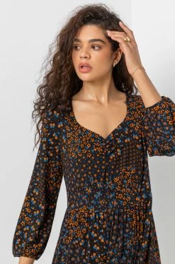 Roman Orange Floral Print Tiered Midi Dress 10 Roman Orange Floral Print Tiered Midi Dress -Roman Sales Shop unnamed file 4312