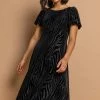 Roman Black Zebra Print Burnout Velvet Dress -Roman Sales Shop unnamed file 4314