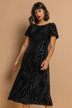 Roman Black Zebra Print Burnout Velvet Dress 13 Roman Black Zebra Print Burnout Velvet Dress -Roman Sales Shop unnamed file 4319