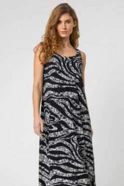 Roman Grey Marble Print Hanky Hem Maxi Dress -Roman Sales Shop unnamed file 4324