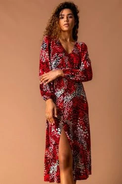 Roman Red Abstract Animal Print Midi Dress 11 Roman Red Abstract Animal Print Midi Dress -Roman Sales Shop unnamed file 433