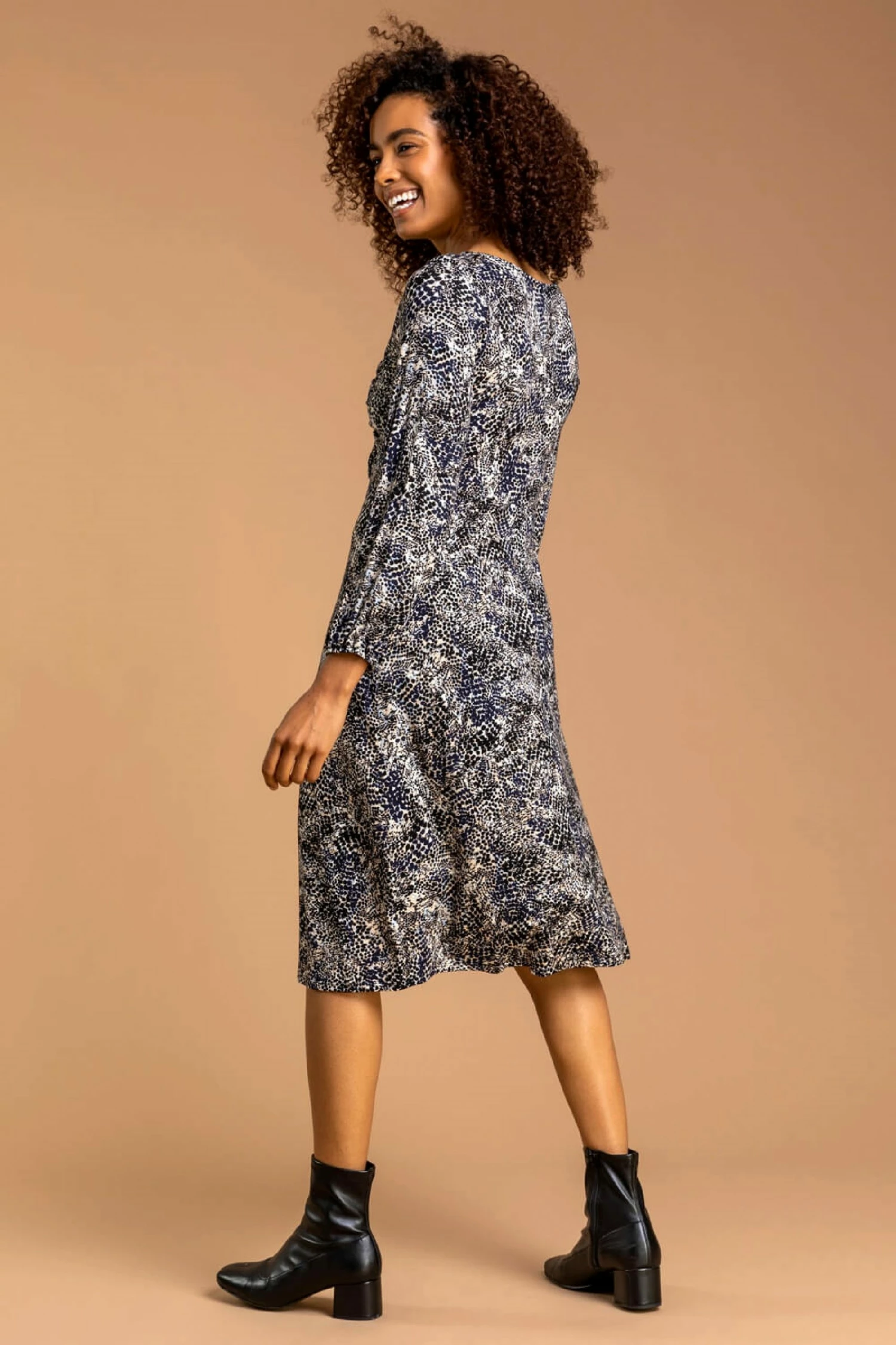 Roman Blue Snake Gather Dress 4 Roman Blue Snake Gather Dress - Image 2