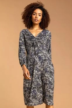 Roman Blue Snake Gather Dress 9 Roman Blue Snake Gather Dress -Roman Sales Shop unnamed file 4337