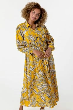 Roman Yellow Curve Tropical Print Shirt Dress 10 Roman Yellow Curve Tropical Print Shirt Dress -Roman Sales Shop unnamed file 4352