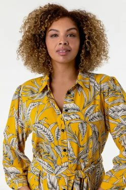 Roman Yellow Curve Tropical Print Shirt Dress 11 Roman Yellow Curve Tropical Print Shirt Dress -Roman Sales Shop unnamed file 4353