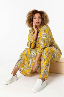 Roman Yellow Curve Tropical Print Shirt Dress 12 Roman Yellow Curve Tropical Print Shirt Dress -Roman Sales Shop unnamed file 4354