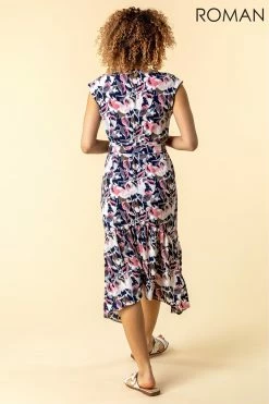 Roman Multi Abstract Floral Print Button Down Dress 8 Roman Multi Abstract Floral Print Button Down Dress -Roman Sales Shop unnamed file 4357