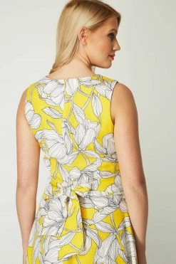 Roman Yellow Floral Tie Waist Dress -Roman Sales Shop unnamed file 4370
