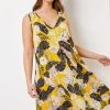 Roman Yellow Curve Tropical Leaf Print Swing Dress 1 Roman Yellow Curve Tropical Leaf Print Swing Dress -Roman Sales Shop unnamed file 4377