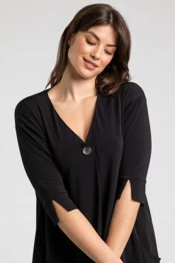 Roman Black Curve Button Detail Cocoon Dress 10 Roman Black Curve Button Detail Cocoon Dress -Roman Sales Shop unnamed file 4420