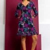 Roman Purple Floral Print Ruched Mini Dress 1 Roman Purple Floral Print Ruched Mini Dress -Roman Sales Shop unnamed file 4427