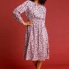 Roman Pink Spot Print Shirred Waist Midi Dress -Roman Sales Shop unnamed file 4432