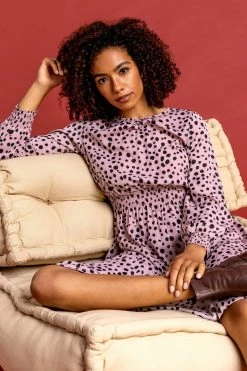 Roman Pink Spot Print Shirred Waist Midi Dress 9 Roman Pink Spot Print Shirred Waist Midi Dress -Roman Sales Shop unnamed file 4434
