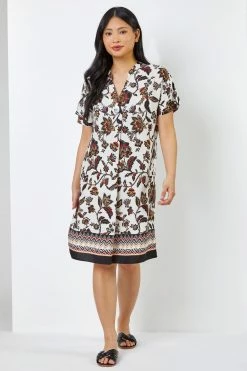 Roman White Multi Petite Contrast Floral Print Shirt Dress 9 Roman White Multi Petite Contrast Floral Print Shirt Dress -Roman Sales Shop unnamed file 4464