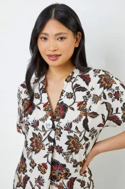 Roman White Multi Petite Contrast Floral Print Shirt Dress 10 Roman White Multi Petite Contrast Floral Print Shirt Dress -Roman Sales Shop unnamed file 4465