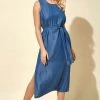 Roman Blue Belted Denim Midi Dress 1 Roman Blue Belted Denim Midi Dress -Roman Sales Shop unnamed file 4467
