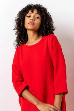 Roman Red Comfy Panel Pocket Dress -Roman Sales Shop unnamed file 4480