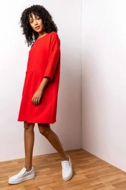 Roman Red Comfy Panel Pocket Dress -Roman Sales Shop unnamed file 4481