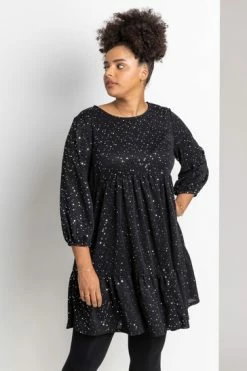 Roman Silver Curve Shimmer Tiered Shift Dress 12 Roman Silver Curve Shimmer Tiered Shift Dress -Roman Sales Shop unnamed file 4487