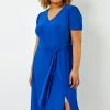 Roman Blue Curve Plain Fit And Flare Midi Dress 2 Roman Blue Curve Plain Fit And Flare Midi Dress -Roman Sales Shop unnamed file 4489