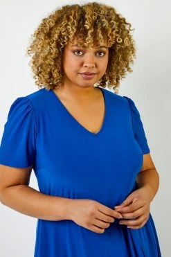 Roman Blue Curve Plain Fit And Flare Midi Dress 10 Roman Blue Curve Plain Fit And Flare Midi Dress -Roman Sales Shop unnamed file 4492