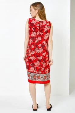 Roman Red Petite Border Floral Print Shift Dress 9 Roman Red Petite Border Floral Print Shift Dress -Roman Sales Shop unnamed file 4502