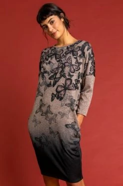 Roman Black Butterfly Print Embellished Slouch Dress 13 Roman Black Butterfly Print Embellished Slouch Dress -Roman Sales Shop unnamed file 4515