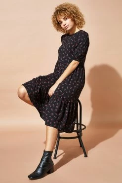 Roman Black Ditsy Floral Tiered Midi Dress 10 Roman Black Ditsy Floral Tiered Midi Dress -Roman Sales Shop unnamed file 4525