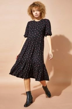 Roman Black Ditsy Floral Tiered Midi Dress 11 Roman Black Ditsy Floral Tiered Midi Dress -Roman Sales Shop unnamed file 4526