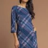 Roman Blue Check Print Pocket Shift Dress 1 Roman Blue Check Print Pocket Shift Dress -Roman Sales Shop unnamed file 4537