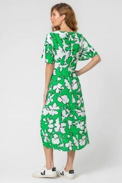Roman Green Contrast Floral Tie Detail Midi Dress 8 Roman Green Contrast Floral Tie Detail Midi Dress -Roman Sales Shop unnamed file 4550