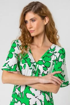 Roman Green Contrast Floral Tie Detail Midi Dress 10 Roman Green Contrast Floral Tie Detail Midi Dress -Roman Sales Shop unnamed file 4552
