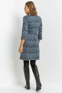 Roman Blue Zig Zag Pocket Shift Dress 10 Roman Blue Zig Zag Pocket Shift Dress -Roman Sales Shop unnamed file 4573