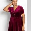 Roman Pink Curve Diamante Button Velvet Dress 2 Roman Pink Curve Diamante Button Velvet Dress -Roman Sales Shop unnamed file 4585