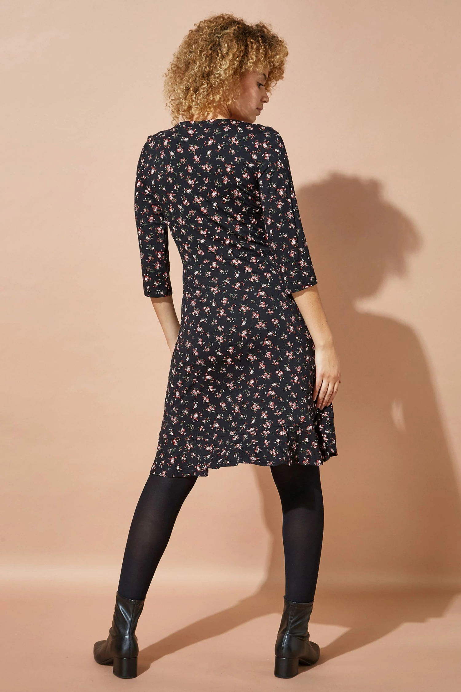 Roman Red Originals Floral Side Button Fit & Flare Tea Dress 5 Roman Red Originals Floral Side Button Fit & Flare Tea Dress - Image 3