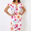 Roman White Floral Print Cross Front Midi Dress 1 Roman White Floral Print Cross Front Midi Dress -Roman Sales Shop unnamed file 465
