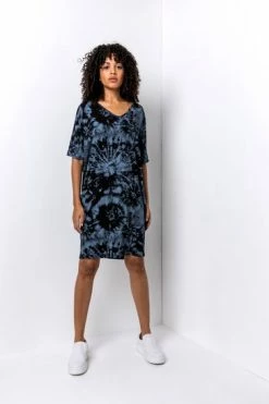 Roman Blue Tie Dye Print Cocoon Dress 13 Roman Blue Tie Dye Print Cocoon Dress -Roman Sales Shop unnamed file 4651